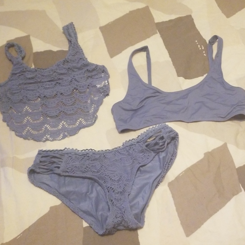 [Becca] Color Play Crochet Knot Bikini L
